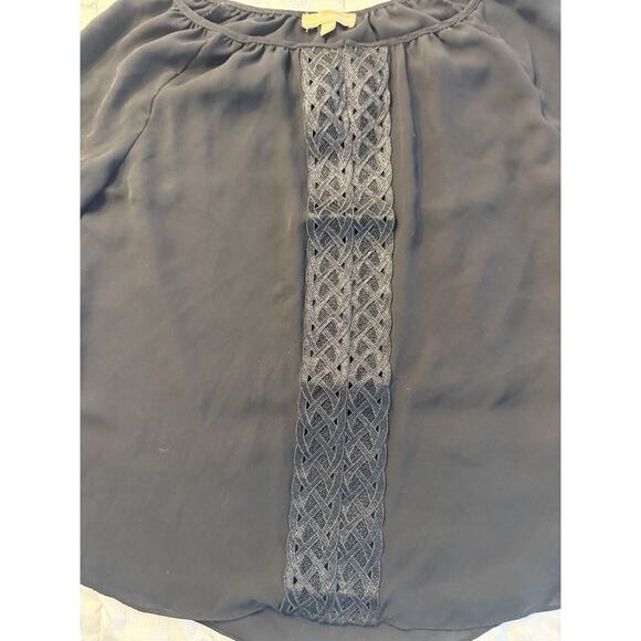 Appraisal Black Blouse Embroidered Crochet Women's Medium Office Career Boho - Picture 2 of 6